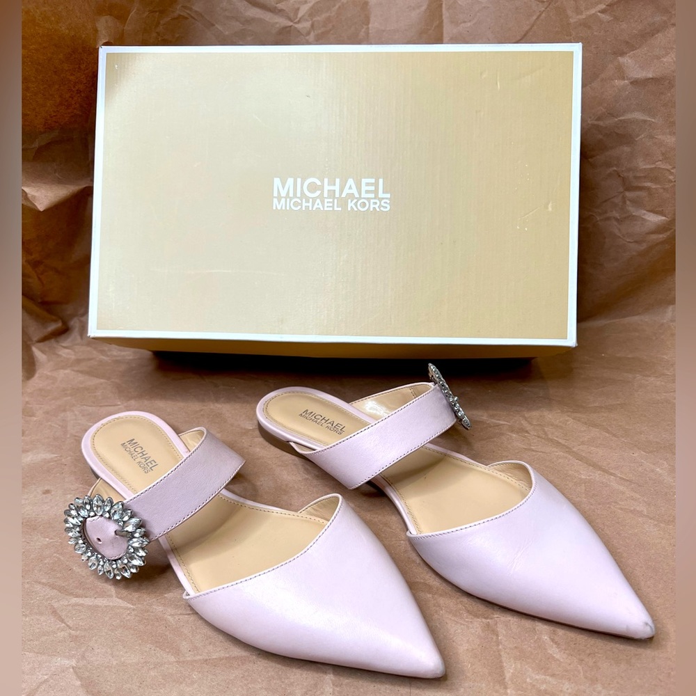 Michael Kors Pink Flats with Crystal accessory